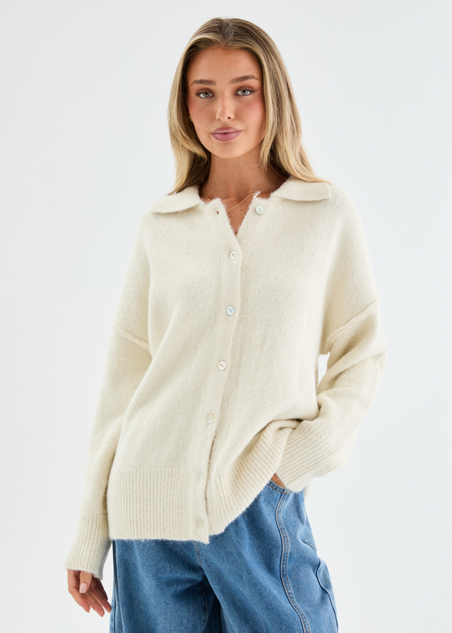Brandie Knit Cardigan - Cream