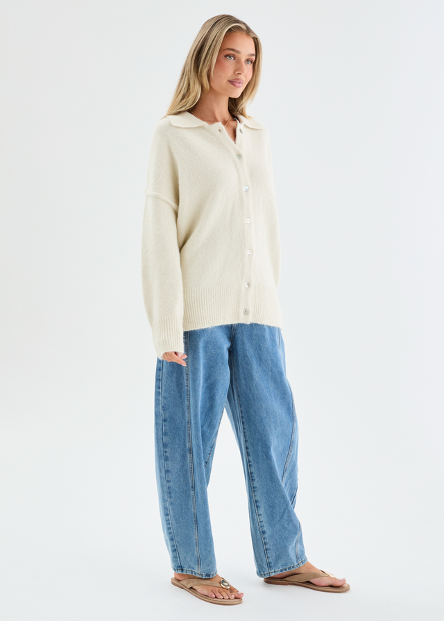 Brandie Knit Cardigan - Cream
