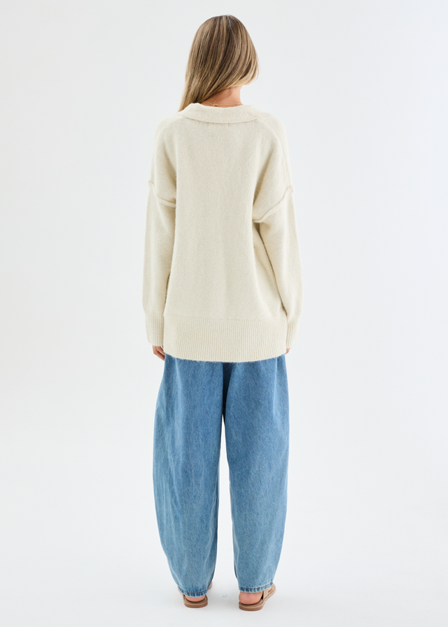 Brandie Knit Cardigan - Cream