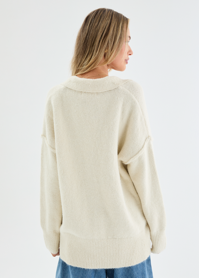 Brandie Knit Cardigan - Cream