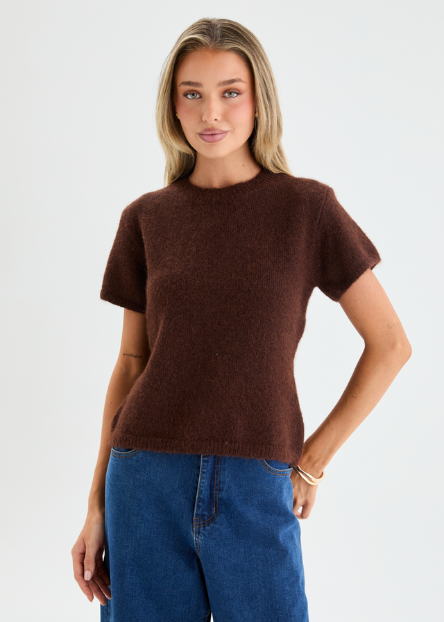 Brenton Knit Top - Chocolate