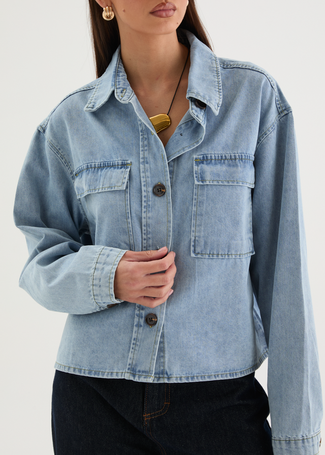 Beckham Denim Jacket - Washed blue
