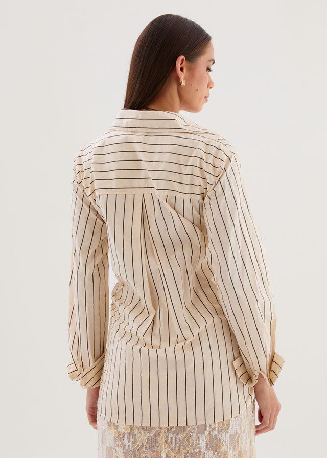 Dionne Shirt - Cream Stripe