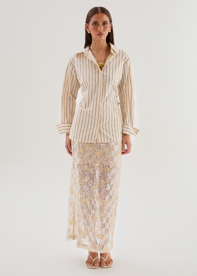 Dionne Shirt - Cream Stripe