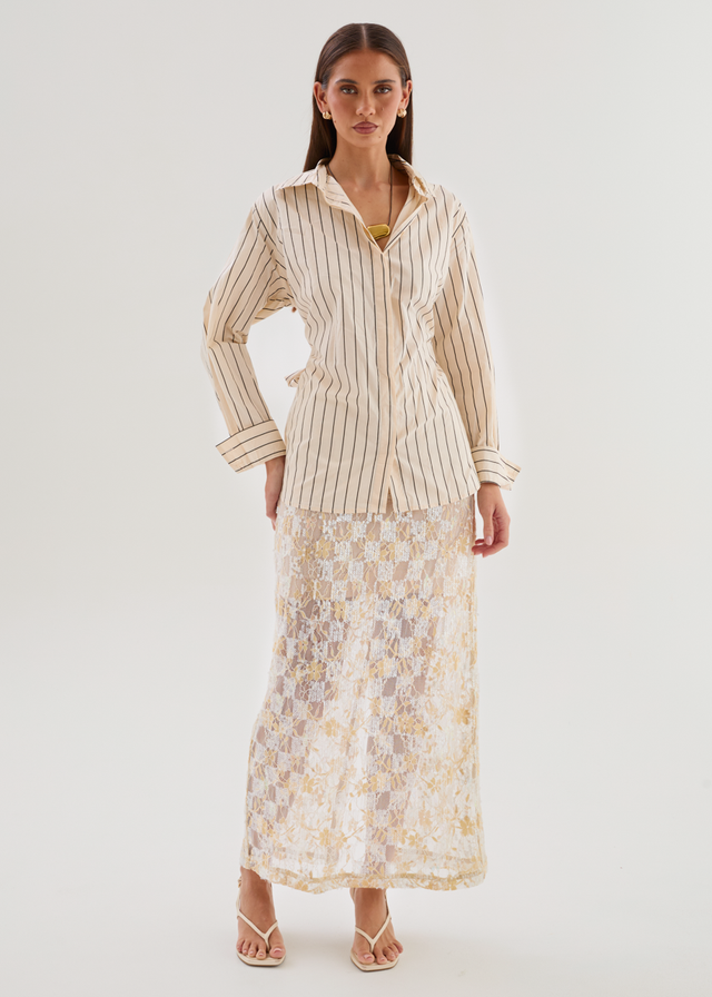 Dionne Shirt - Cream Stripe