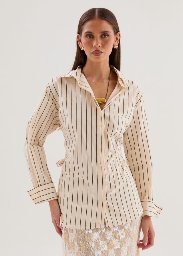 Dionne Shirt - Cream Stripe
