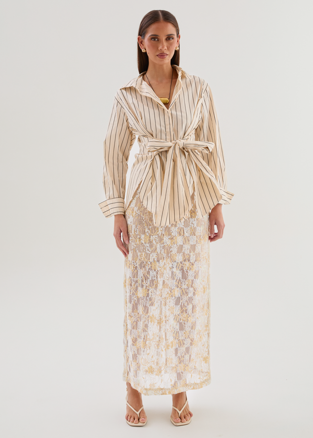 Dionne Shirt - Cream Stripe