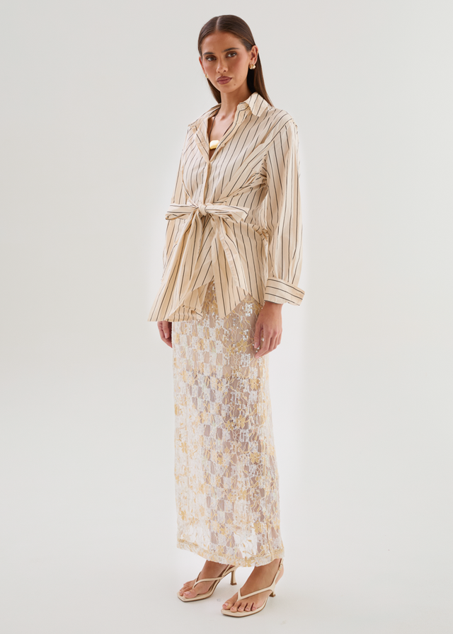 Dionne Shirt - Cream Stripe