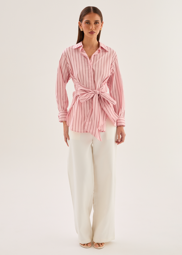 Dionne Shirt - Pink Stripe