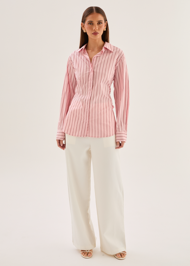 Dionne Shirt - Pink Stripe