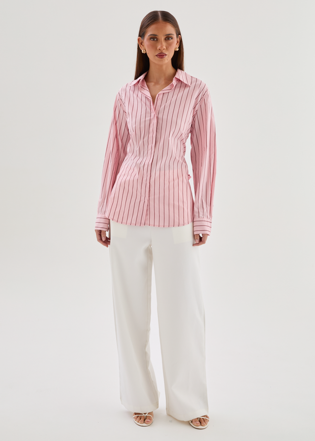 Dionne Shirt - Pink Stripe