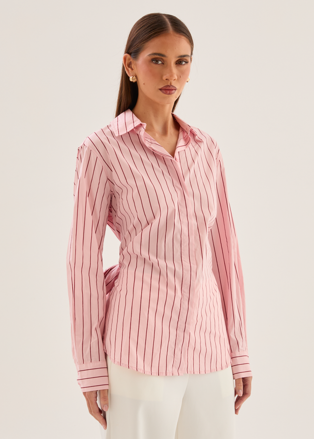 Dionne Shirt - Pink Stripe