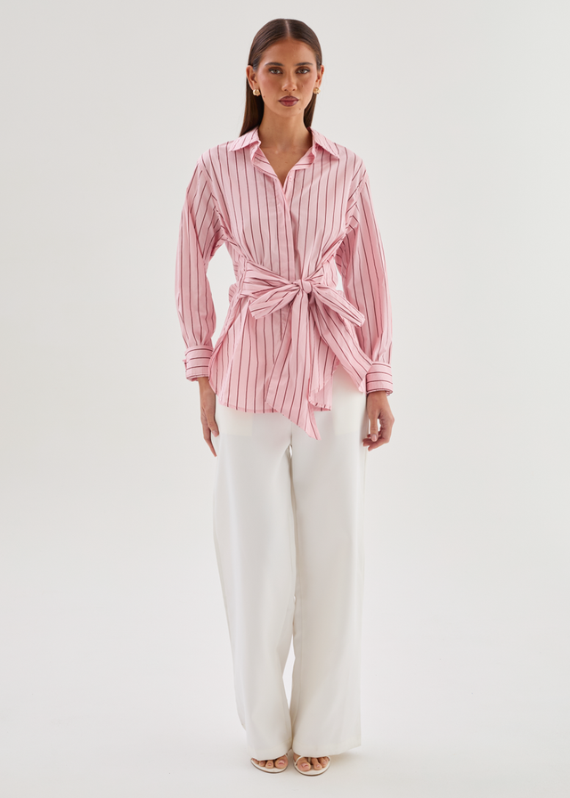 Dionne Shirt - Pink Stripe