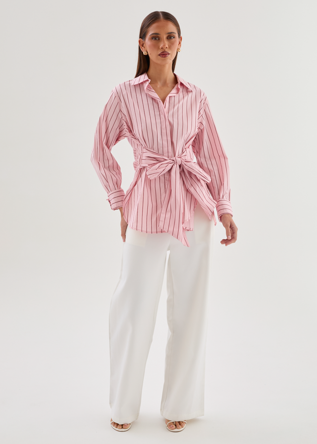 Dionne Shirt - Pink Stripe