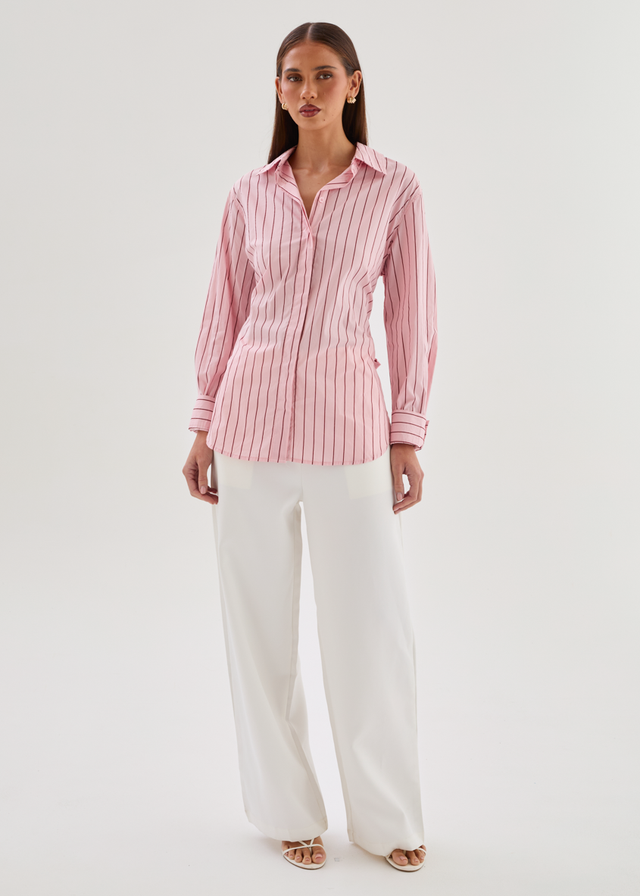 Dionne Shirt - Pink Stripe