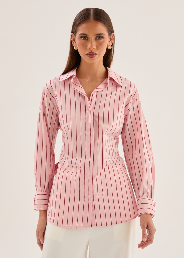 Dionne Shirt - Pink Stripe
