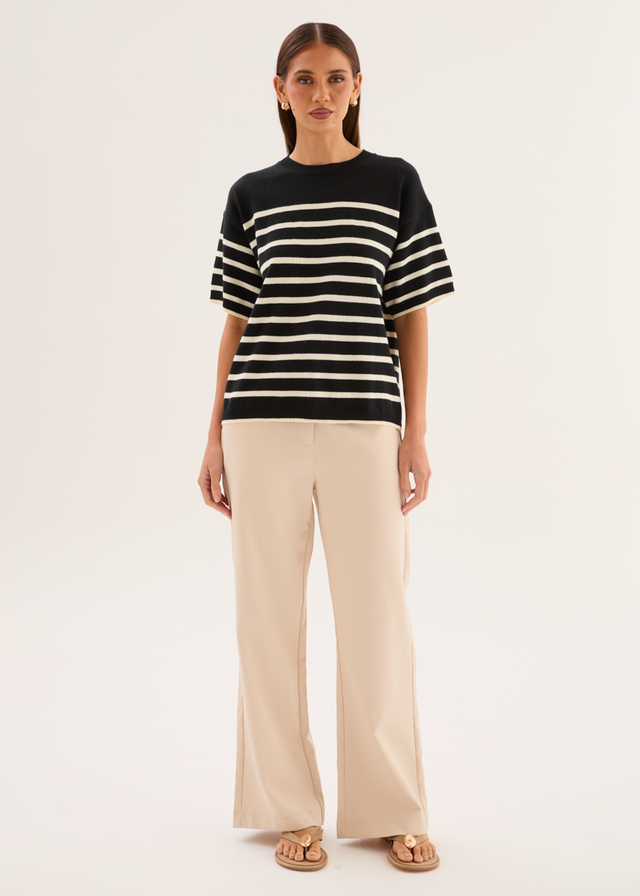 Shiloh Knit Top - Black Stripe