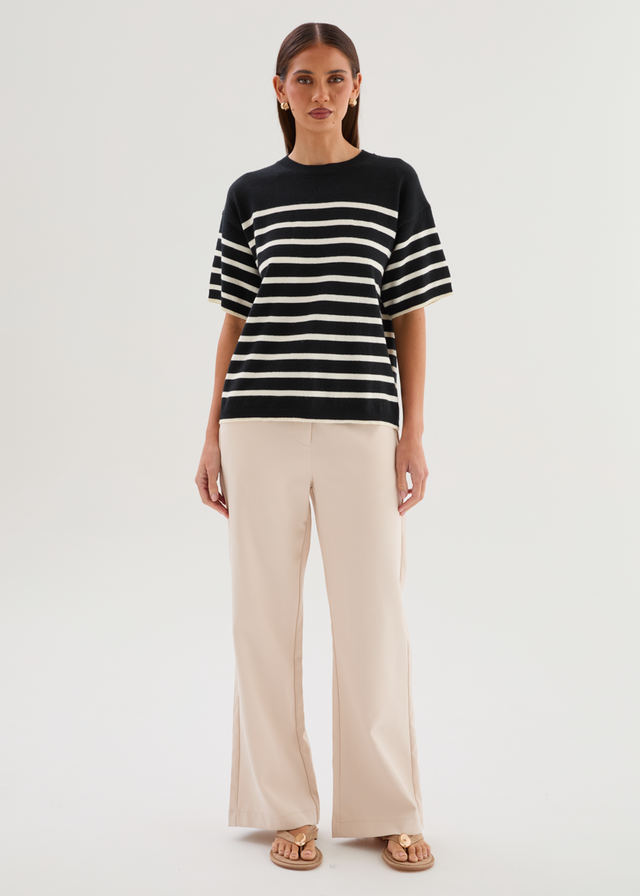 Shiloh Knit Top - Black Stripe