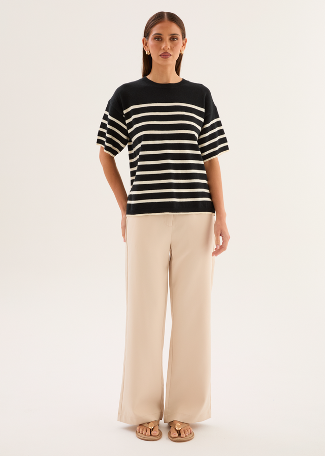 Shiloh Knit Top - Black Stripe