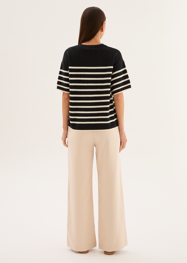 Shiloh Knit Top - Black Stripe