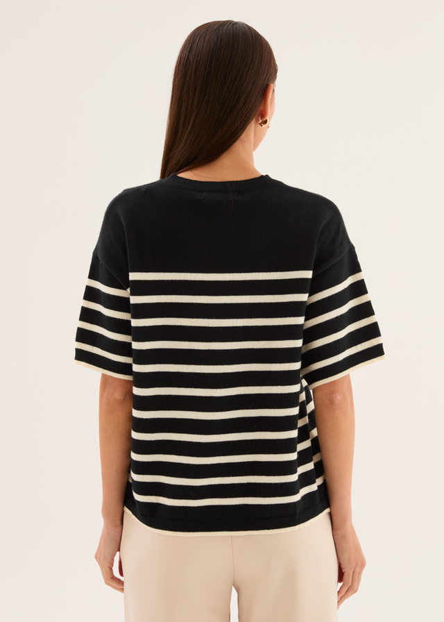 Shiloh Knit Top - Black Stripe