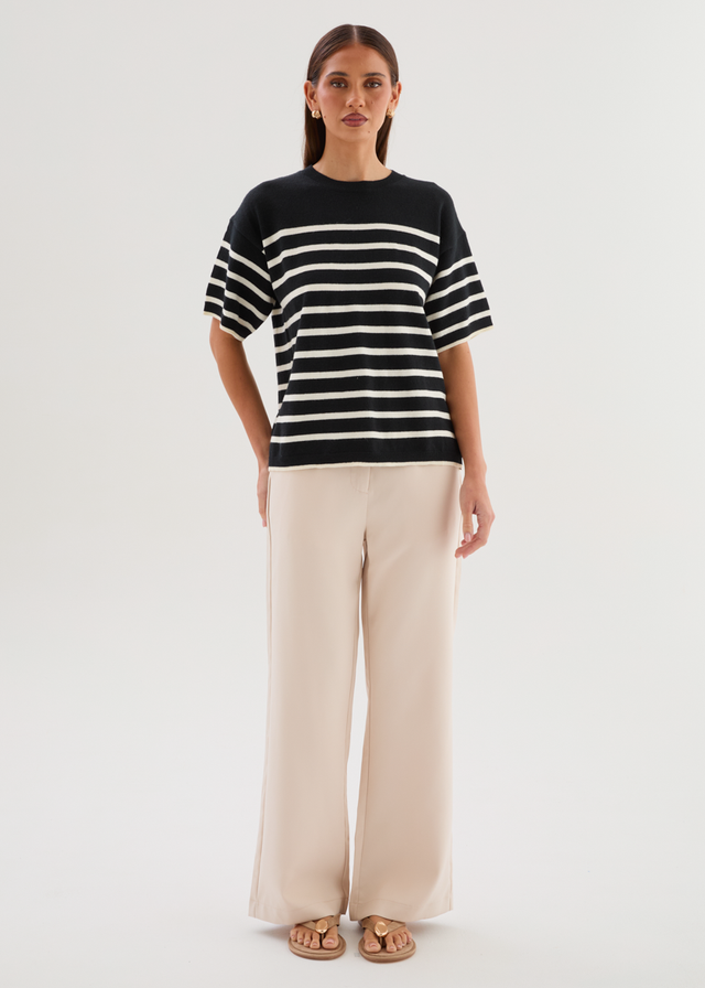 Shiloh Knit Top - Black Stripe