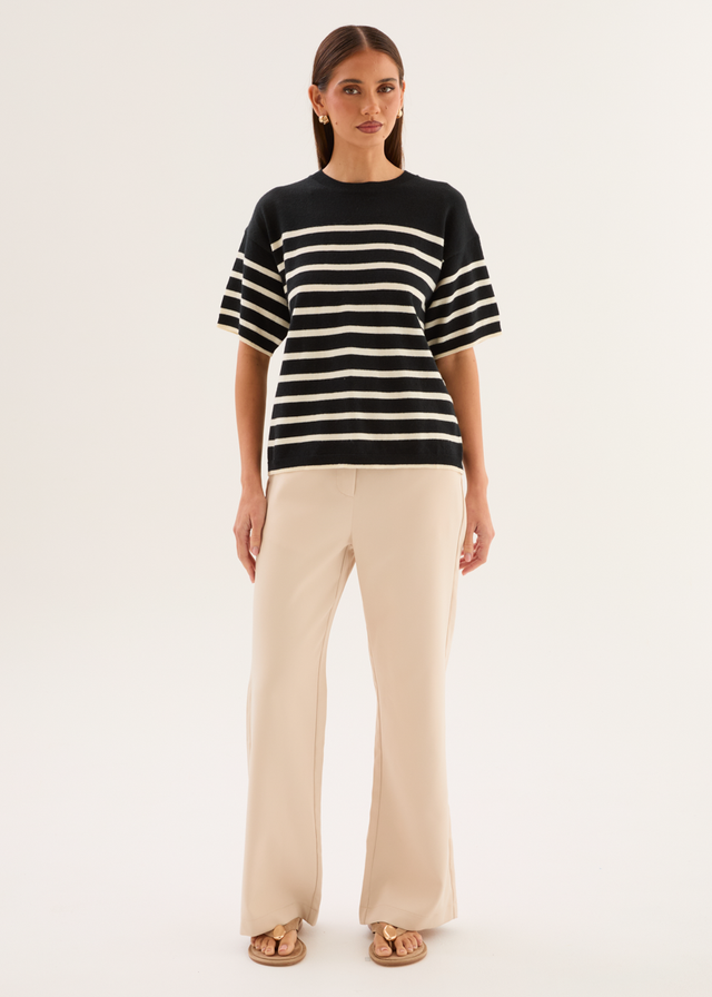 Shiloh Knit Top - Black Stripe
