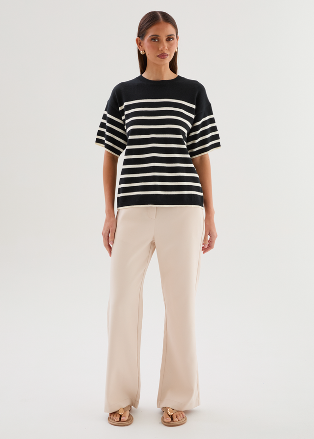 Shiloh Knit Top - Black Stripe