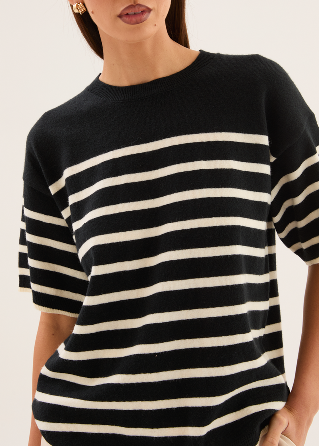 Shiloh Knit Top - Black Stripe