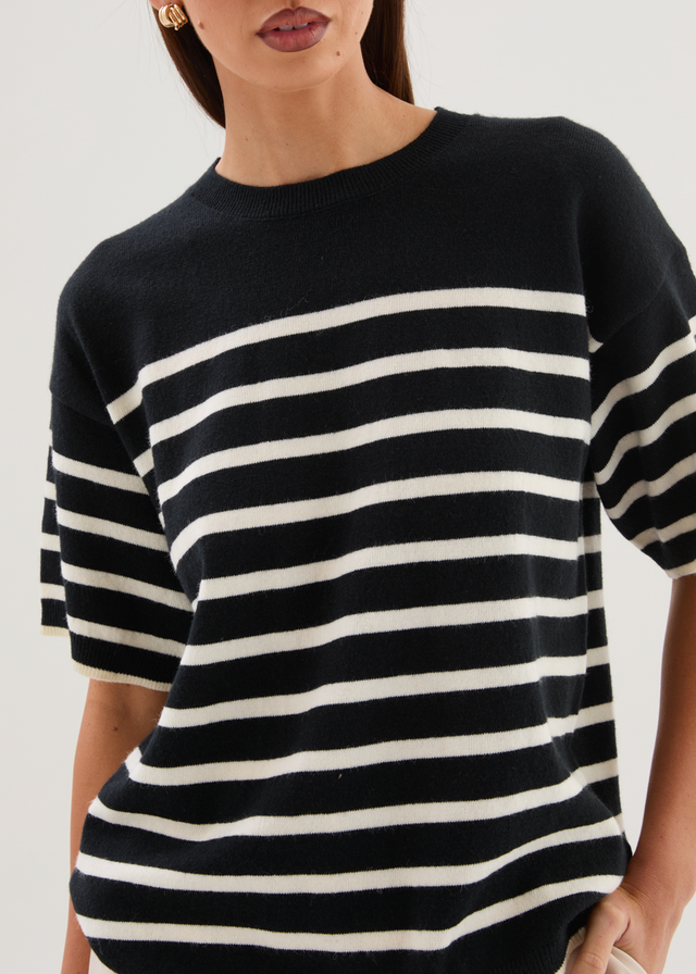 Shiloh Knit Top - Black Stripe