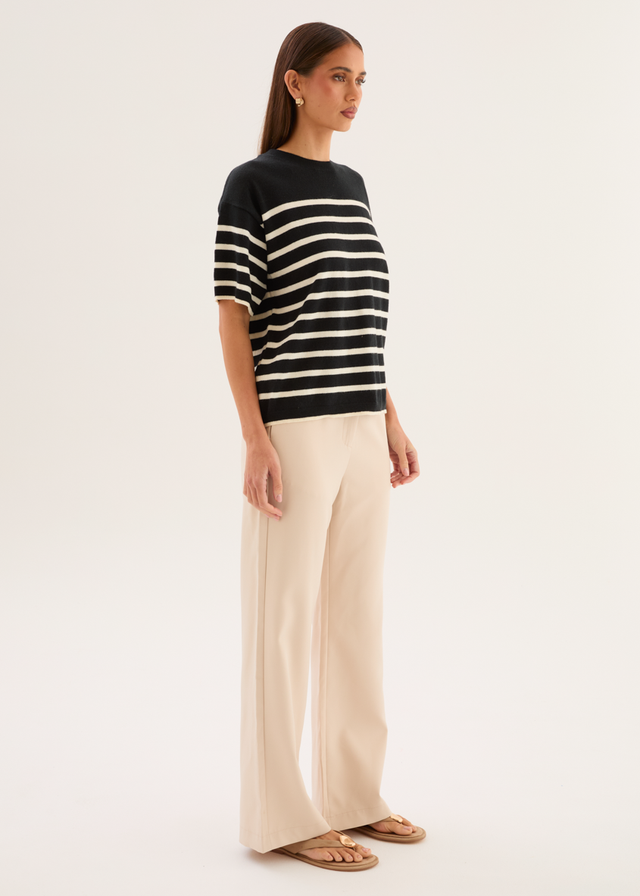 Shiloh Knit Top - Black Stripe