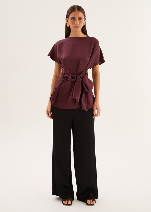 Wiluna Tie Top - Wine