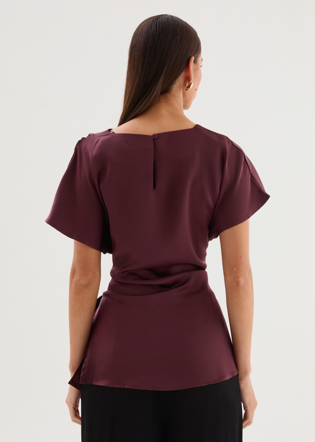 Wiluna Tie Top - Wine