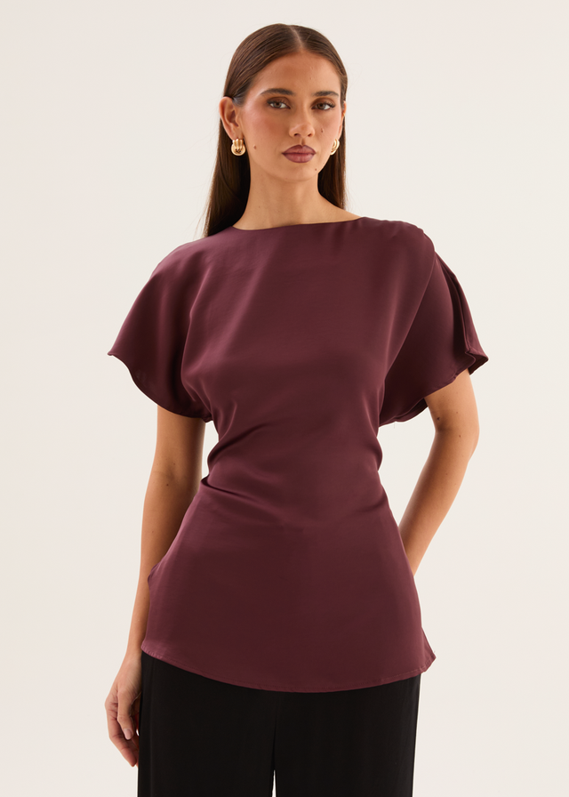 Wiluna Tie Top - Wine
