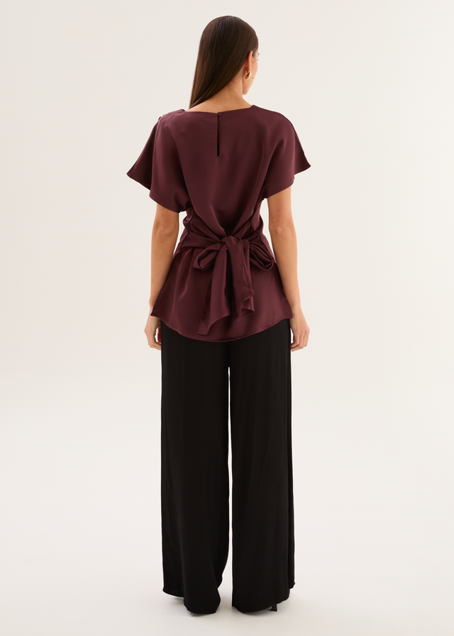 Wiluna Tie Top - Wine