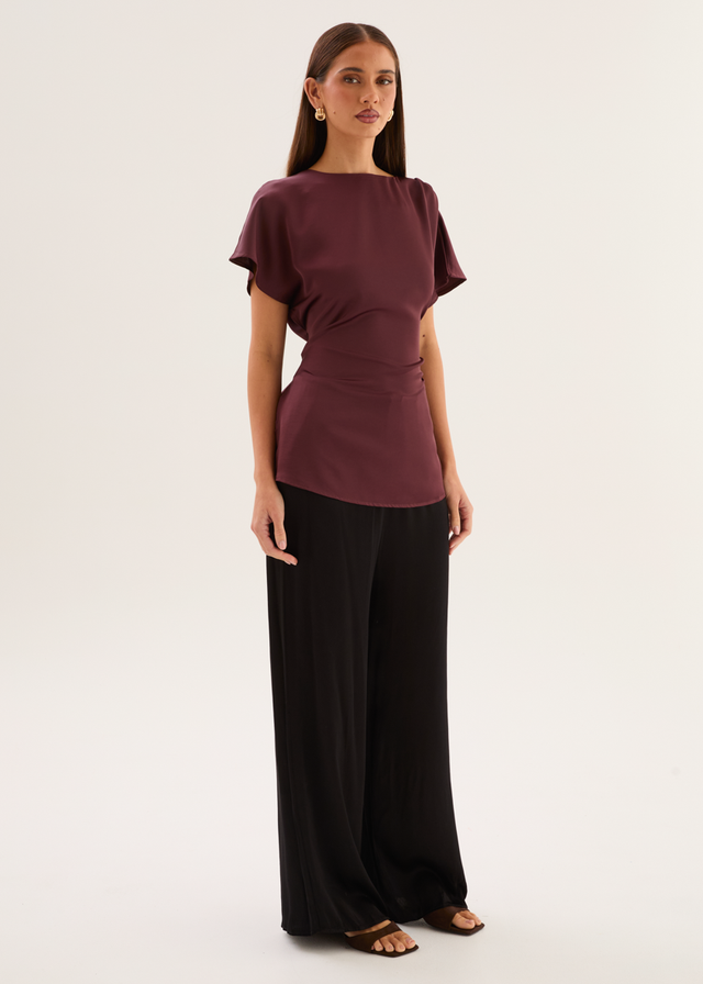 Wiluna Tie Top - Wine