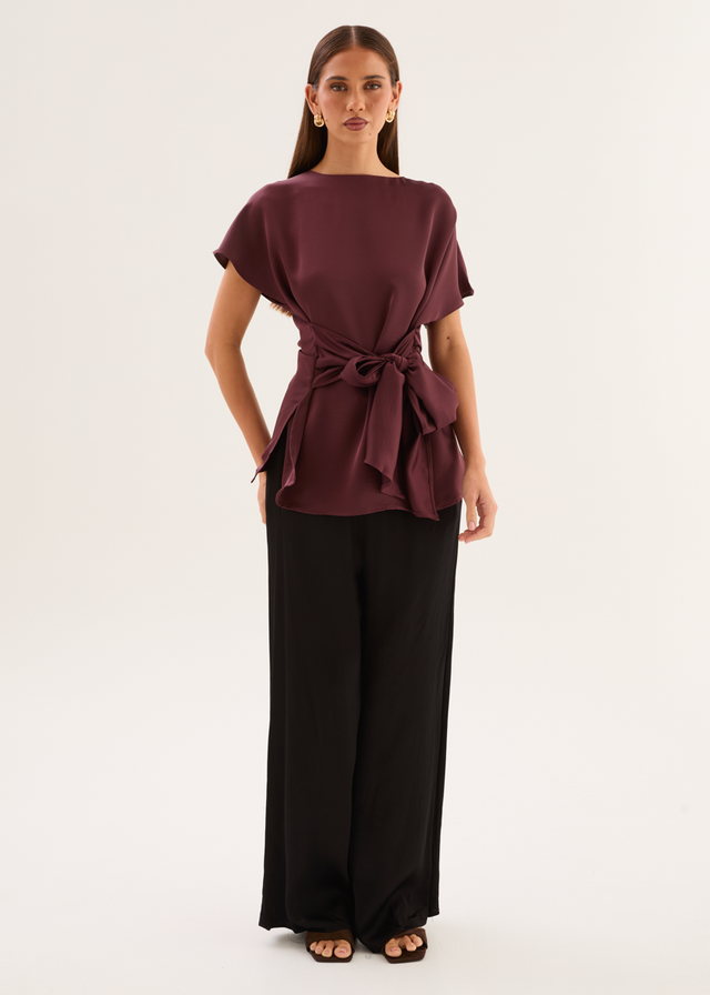 Wiluna Tie Top - Wine