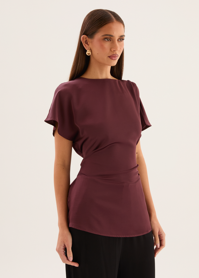 Wiluna Tie Top - Wine