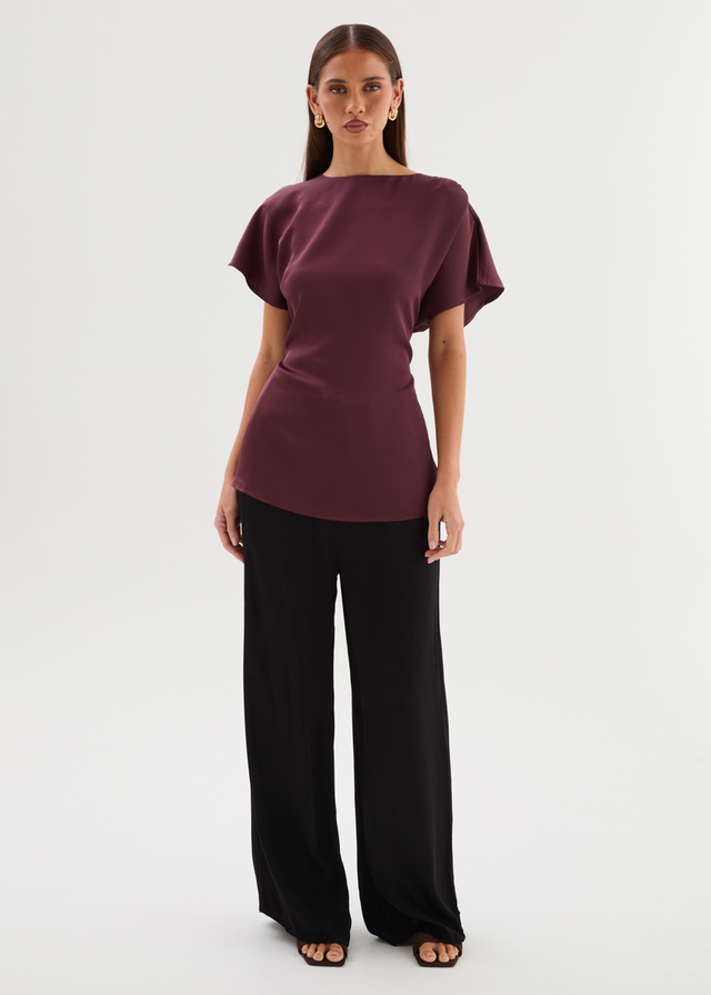 Wiluna Tie Top - Wine