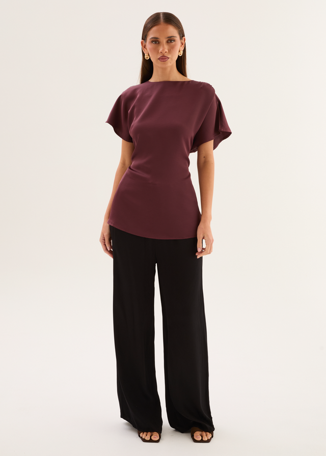 Wiluna Tie Top - Wine