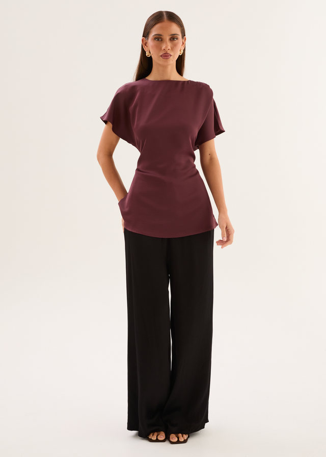 Wiluna Tie Top - Wine