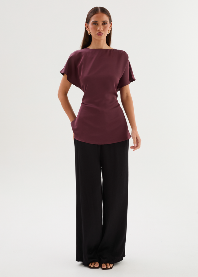 Wiluna Tie Top - Wine