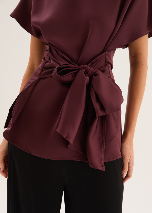 Wiluna Tie Top - Wine