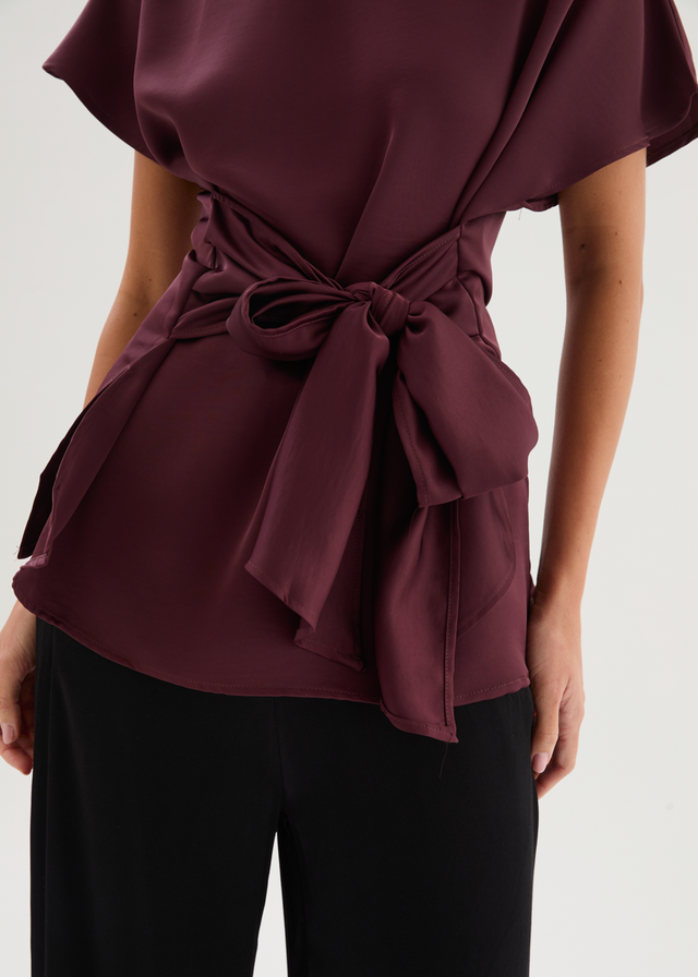 Wiluna Tie Top - Wine