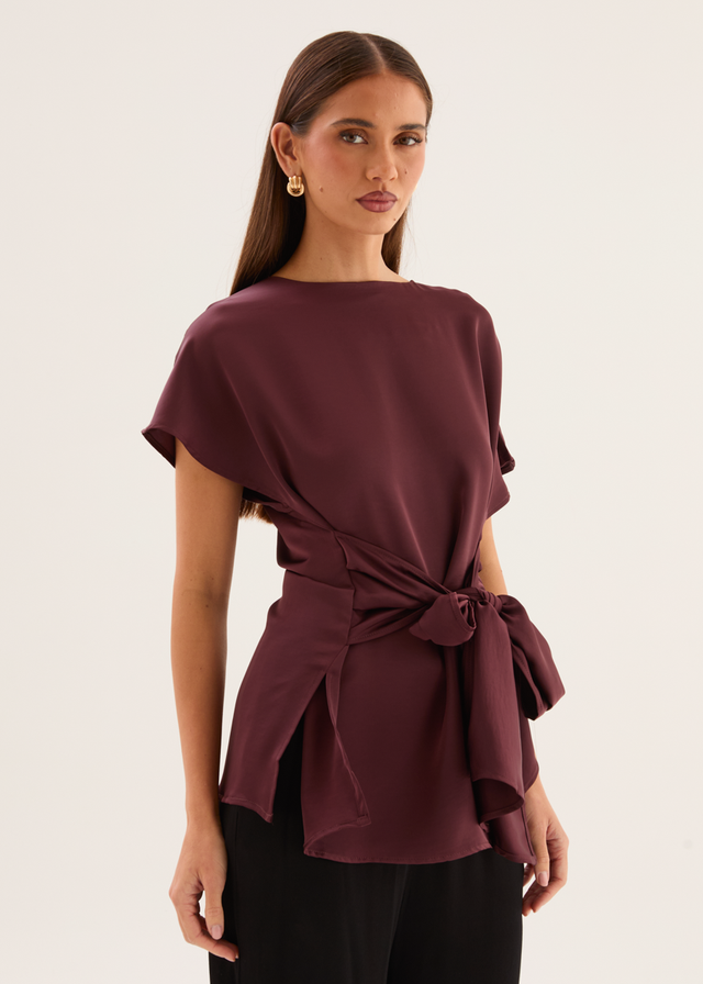 Wiluna Tie Top - Wine