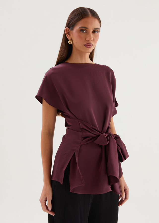 Wiluna Tie Top - Wine