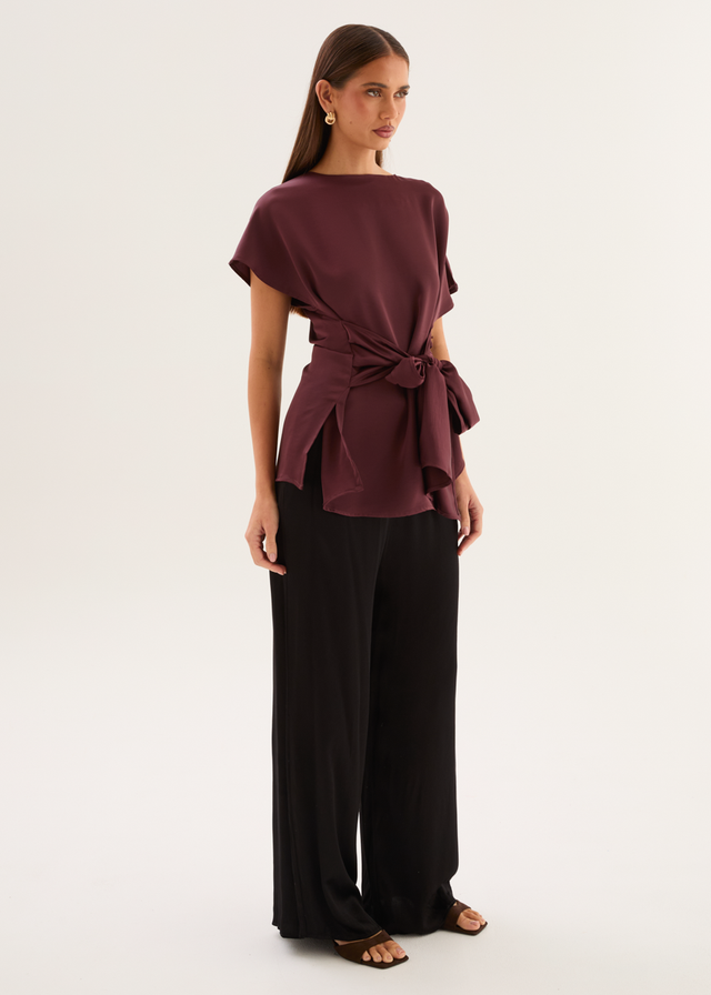 Wiluna Tie Top - Wine
