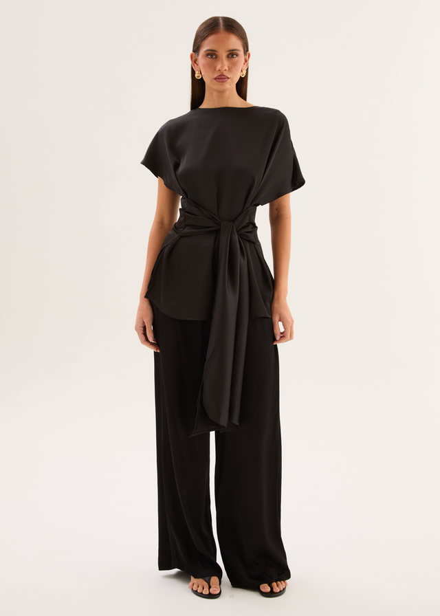 Wiluna Tie Top - Black