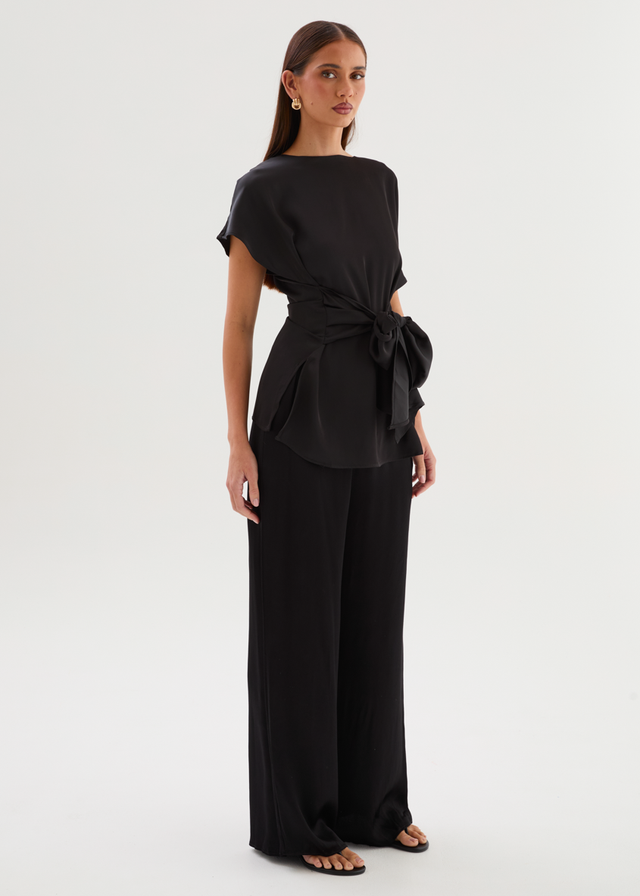 Wiluna Tie Top - Black
