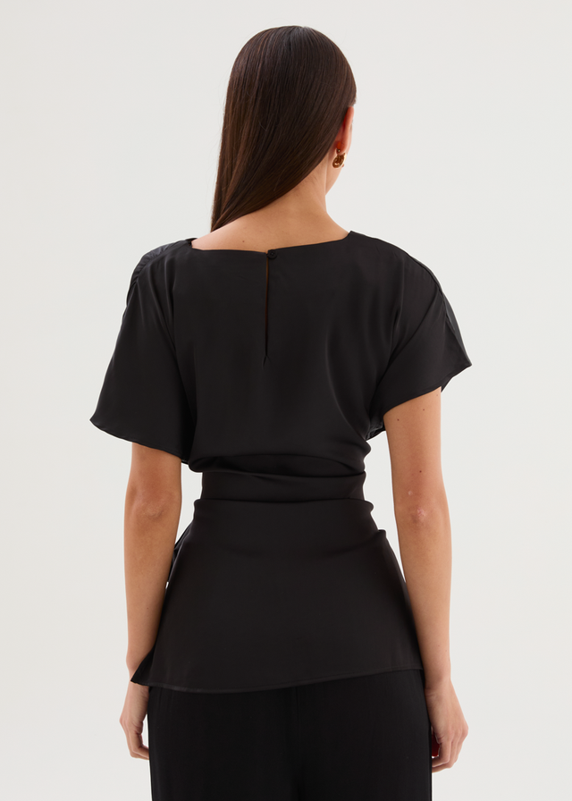 Wiluna Tie Top - Black